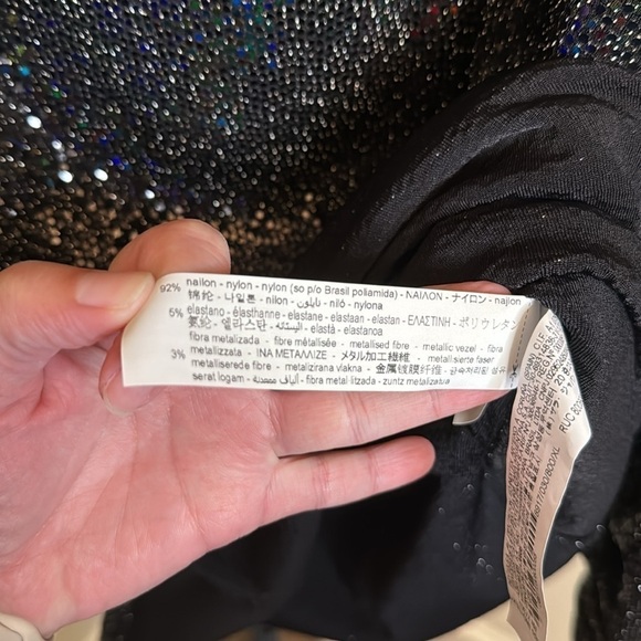 Zara black SHOULDER PAD DRAPED DRESS size XL - Picture 4 of 7